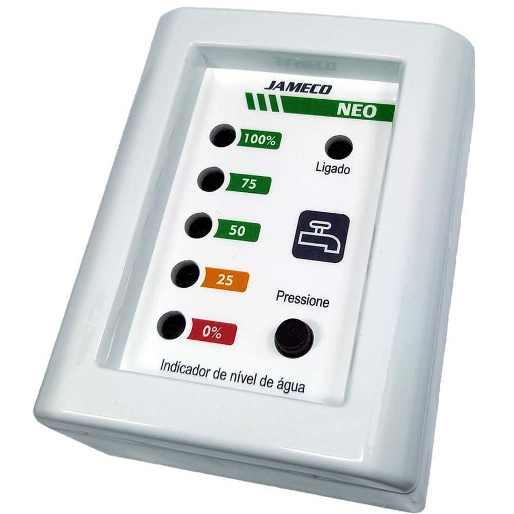 Medidor nível caixa d`água JAMECO NEO 10m cabo sensor 1.500L - Indicador Medidor Sensor De Nível Caixa Dágua