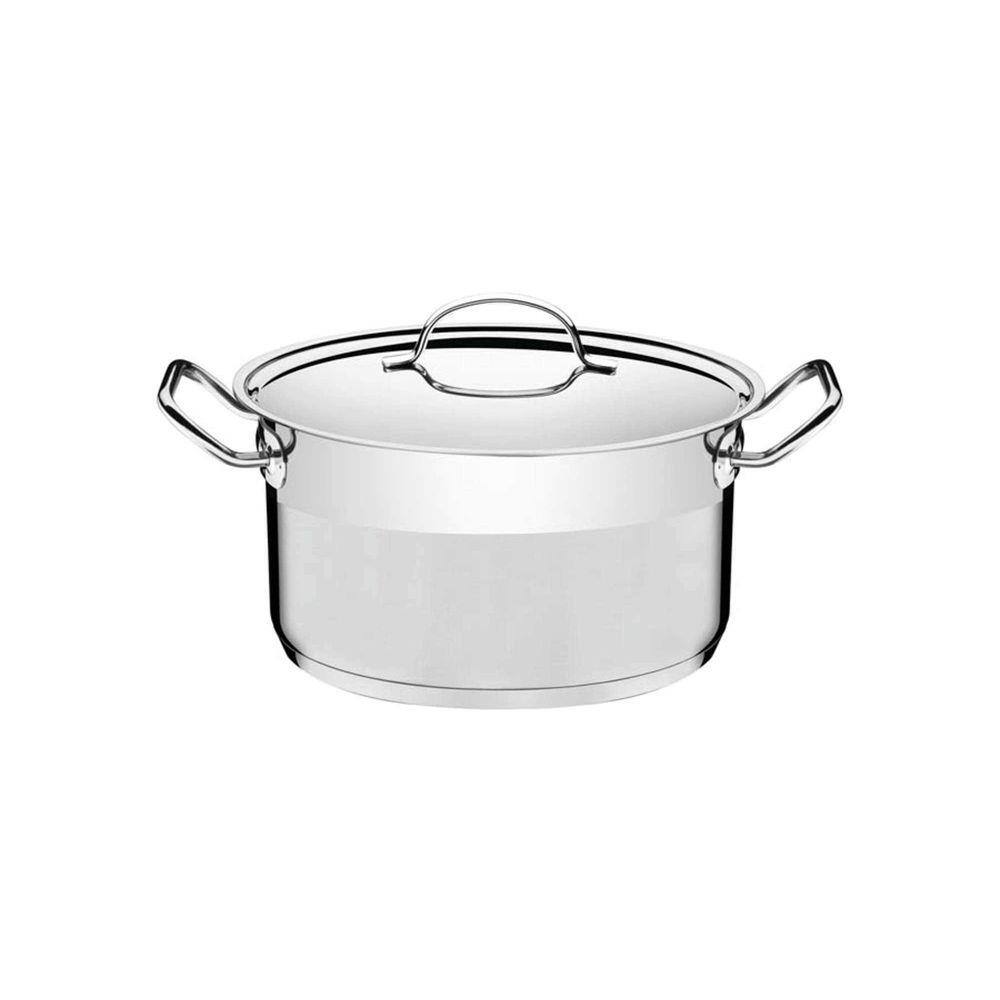 Caçarola Tramontina Professional Funda em Aço Inox Fundo Triplo Com Tampa Plana Detalhe Satinado 20 cm 3,6 L Tramontina