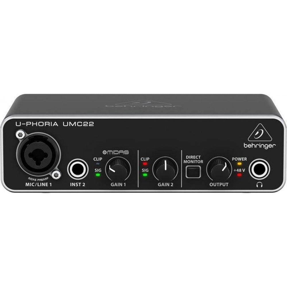 Interface de áudio USB 2 canais Behringer UMC22