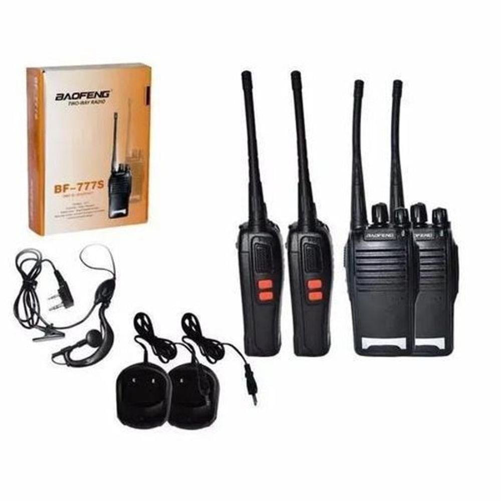 Kit 2 Radio Comunicador  Baofeng 777S Alcance 9Km + Fones