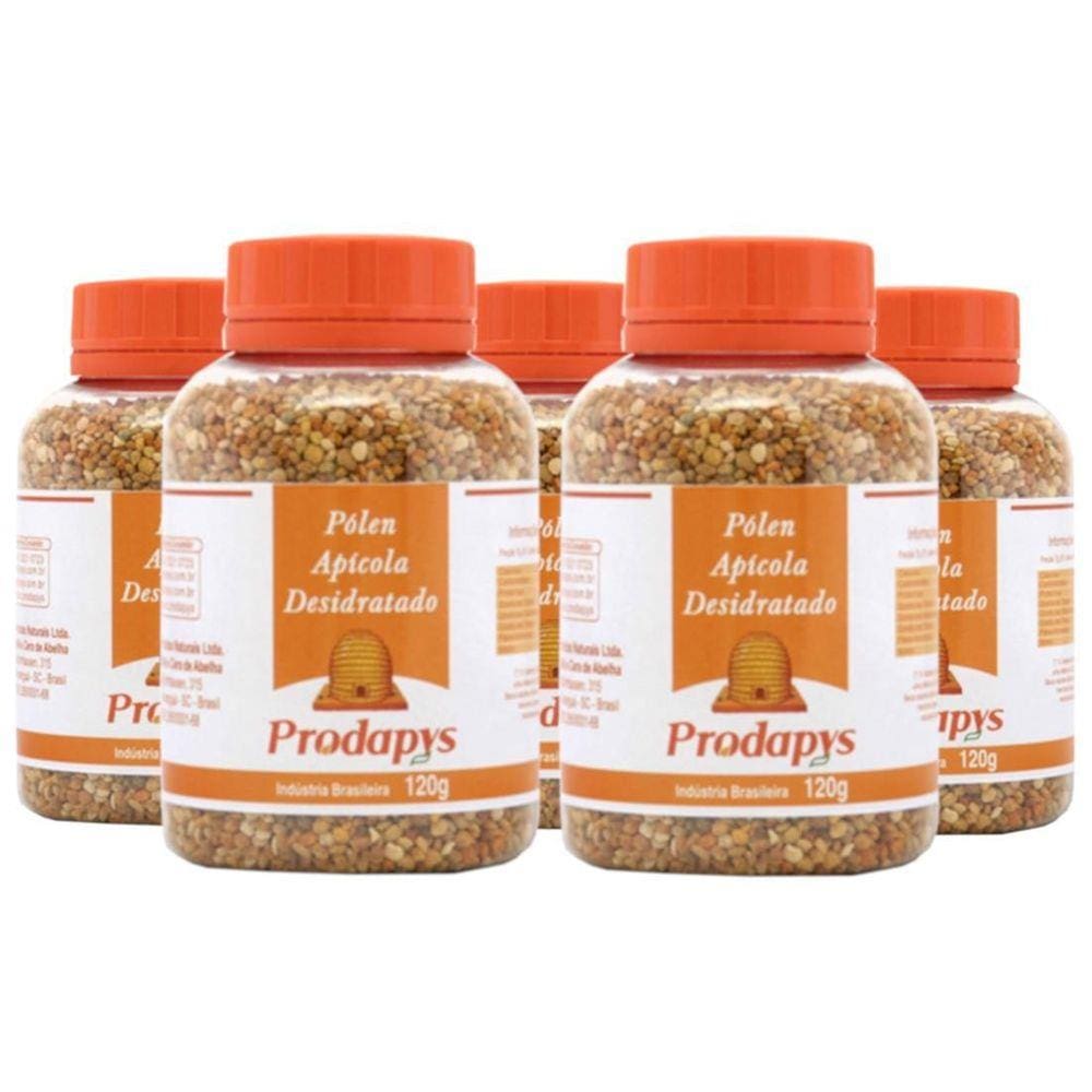 Pólen De Abelha Desidratado Em Grãos 120G - Kit Com 5