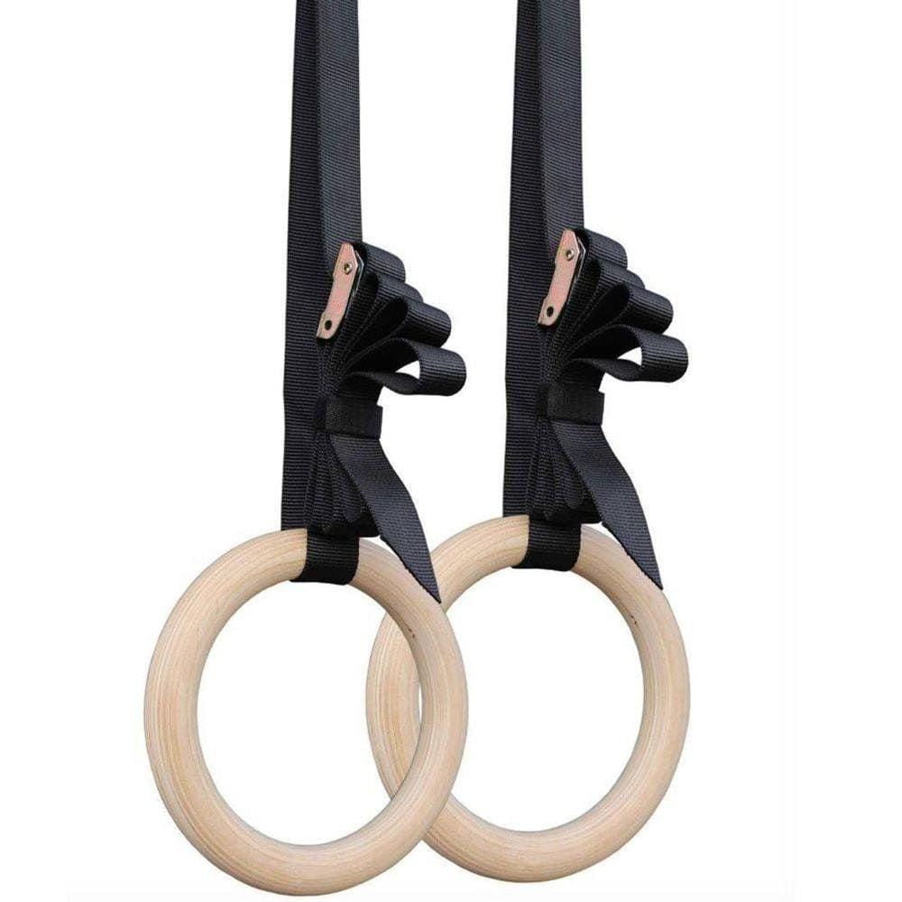 Kit Argolas De Suspensão Madeira Crossfit E Ginástica Gt792