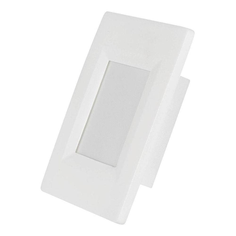 Balizador Led Embutir Branca 4X2 Abs 2W 3000K Branco Quente