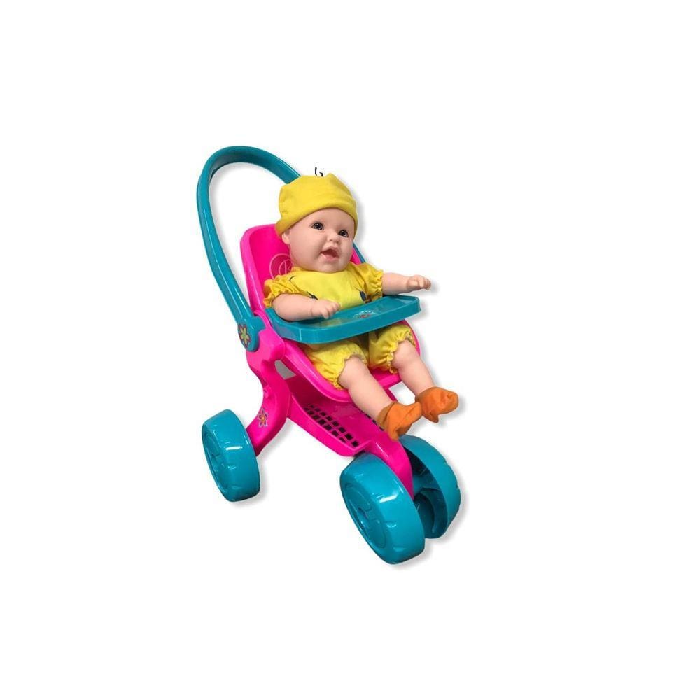 Carrinho De Boneca Bebe Reborn Luxo Milan Grande + Brinde