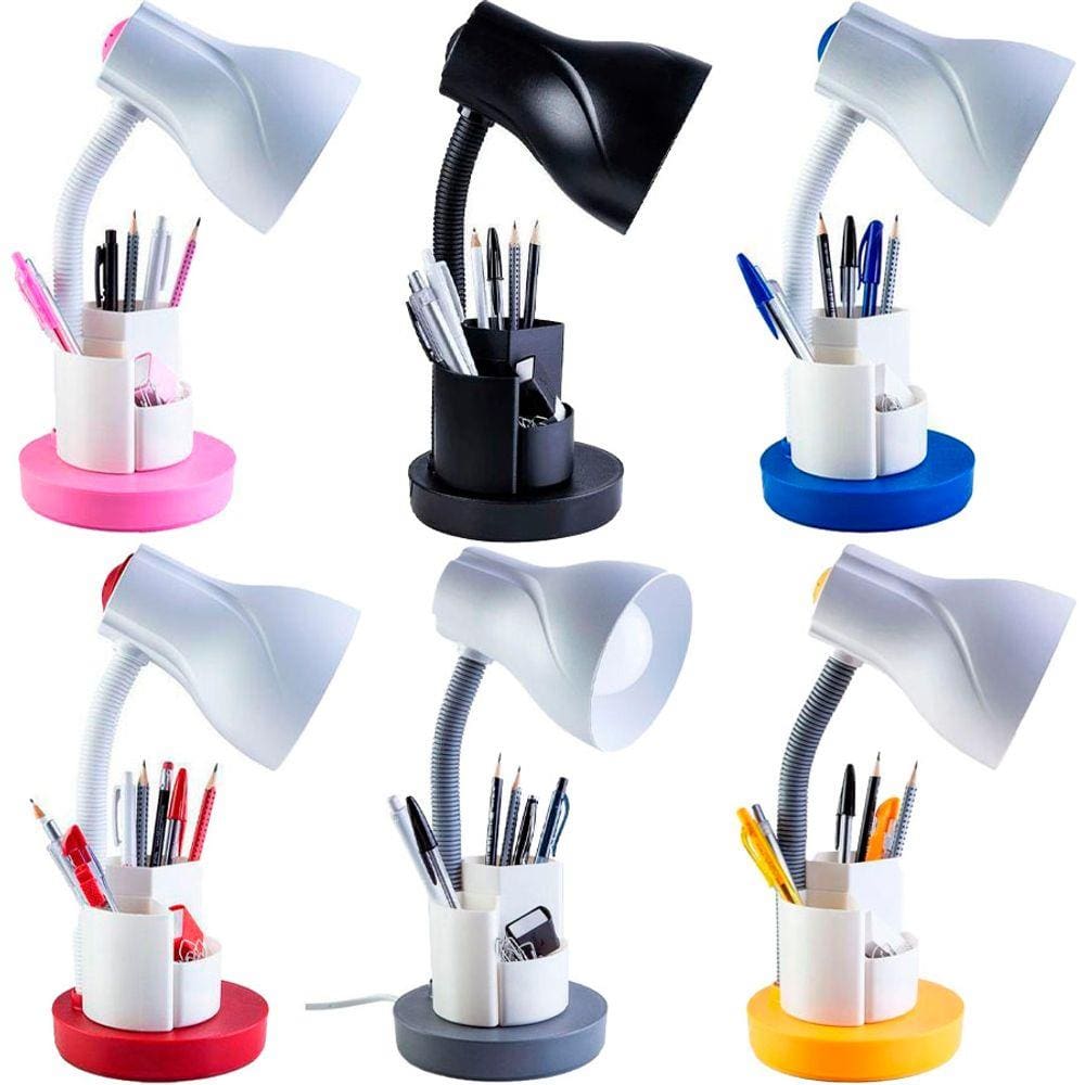 Luminária De Mesa Spiralle Com Porta Lápis Cores Startec