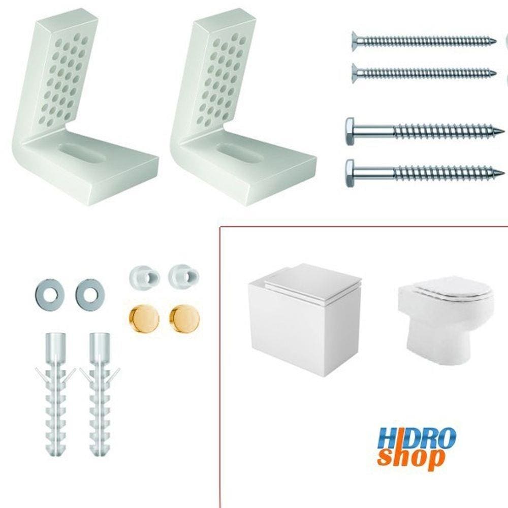 Fixação Bacia Deca Carrara Antiga e Cubo Duomo Vogue Plus e Monte Carlo Moderno Gold Matte - SP121GLMT