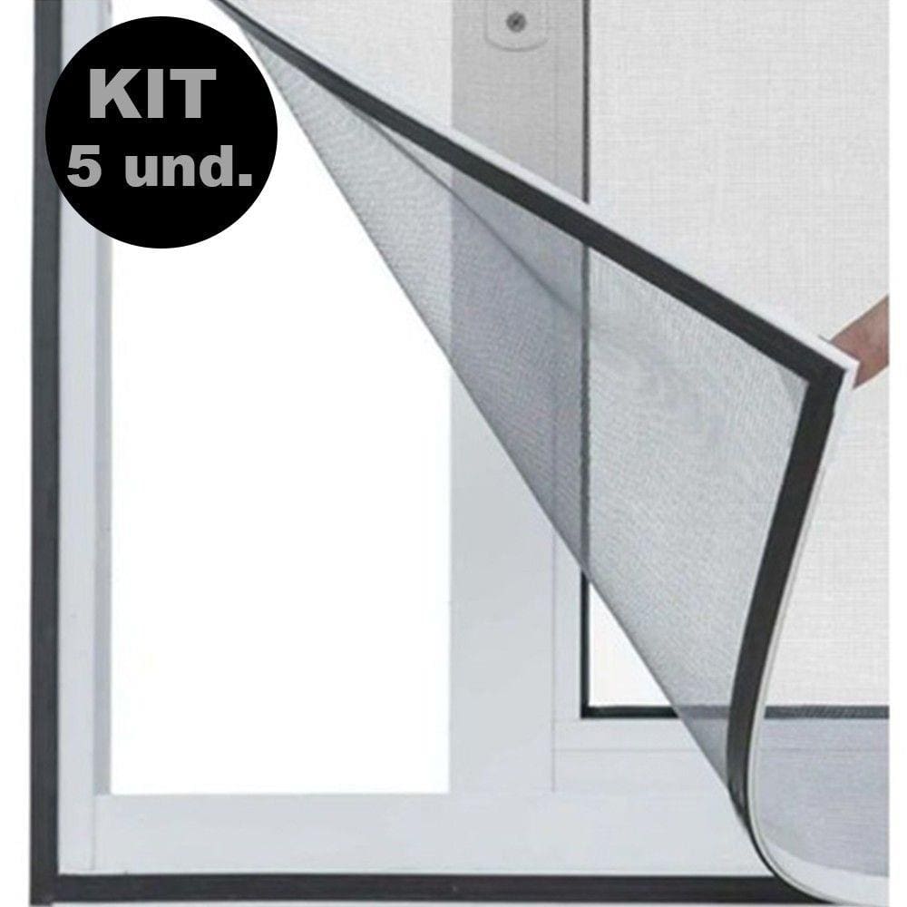 Tela Cortina Mosquiteiro Kit 5 Uni Dengue Magnetico Janela Facil Instalação Proteçao Casa