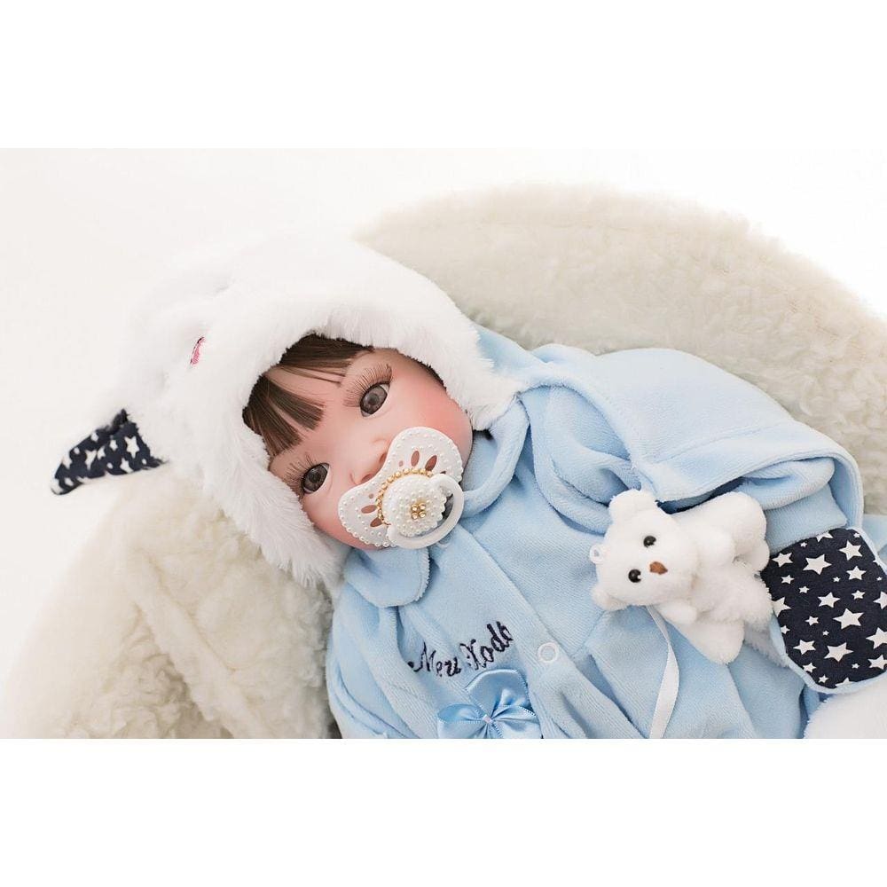 Bebê Reborn Meu Xodó Pode Dar Banho 100% Silicone Azul