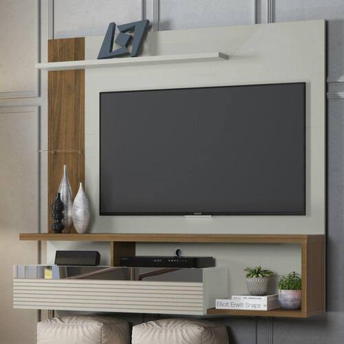 Painel para TV até 60 Polegadas 1 Porta 1 Prateleira de Vidro Tijuca Linea Brasil Menor preço em Painel para TV até 60 Polegadas 1 Porta 1 Prateleira de Vidro Tijuca Linea Brasil
