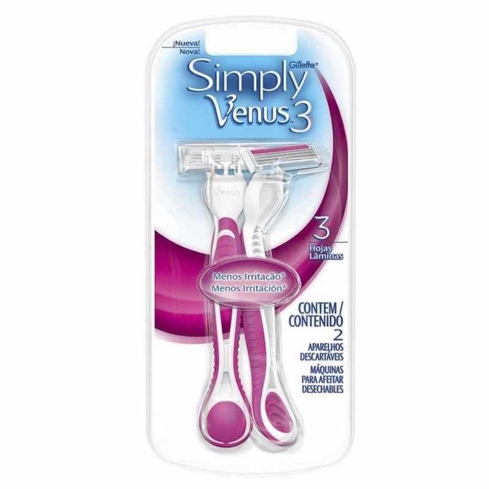 Aparelho De Depilar Gillette Simply Vênus 3 Com 2 Unidade