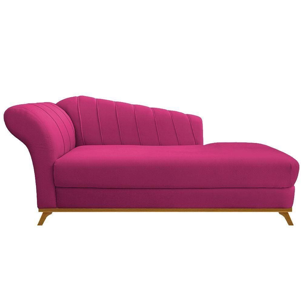 Recamier Vanessa 185cm Lado Direito Suede Pink