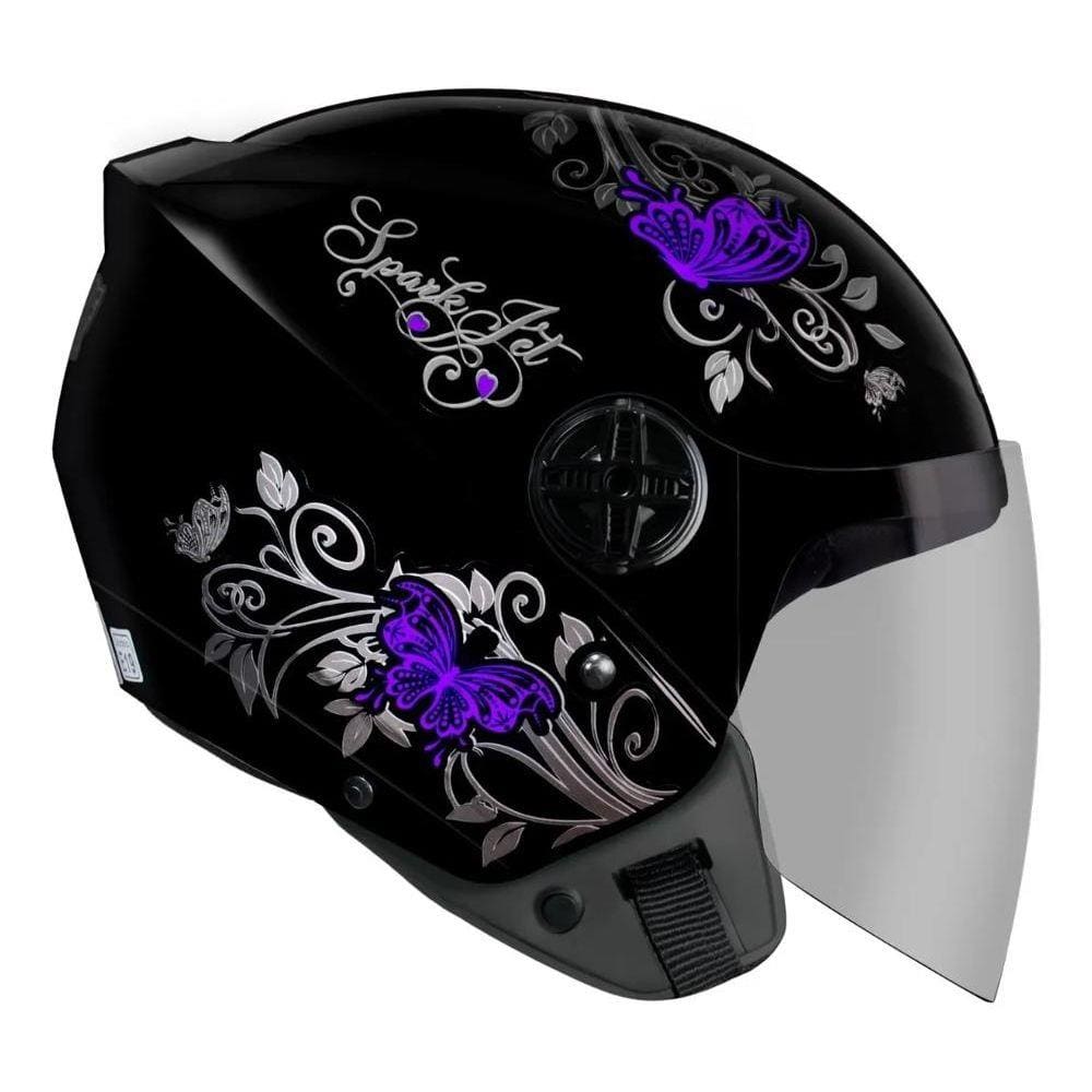 Capacete EBF Spark Jet Borboleta Aberto Feminino Moto