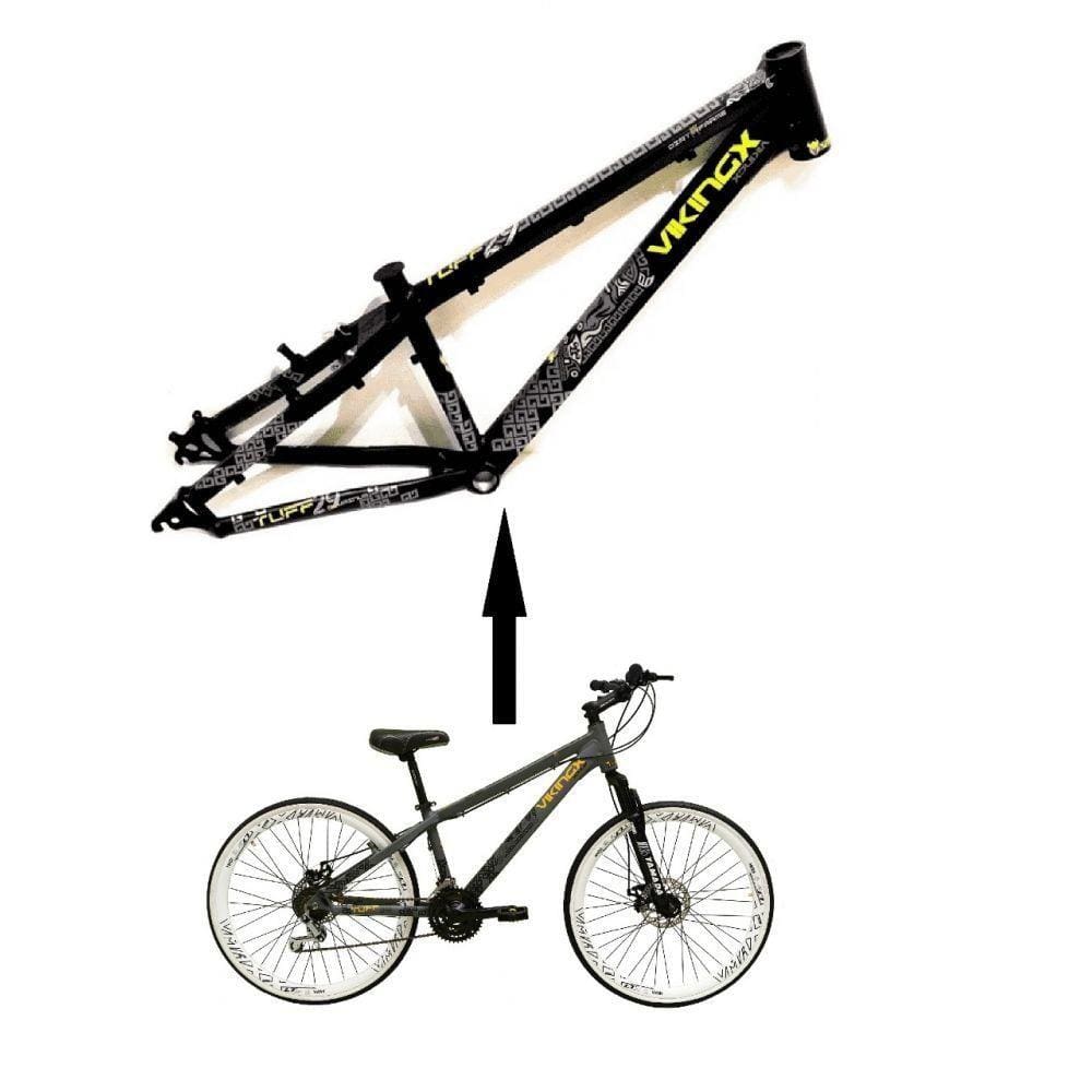 Bicicleta Aro 26 Tuff Preto 21v Freio A Disco Aros Branco