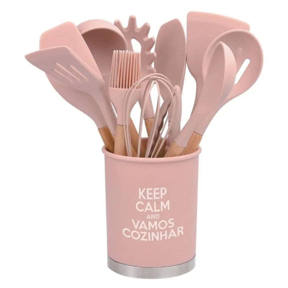 Kit Com 13 Utensílios De Cozinha Gourmet Silicone Livre BPA