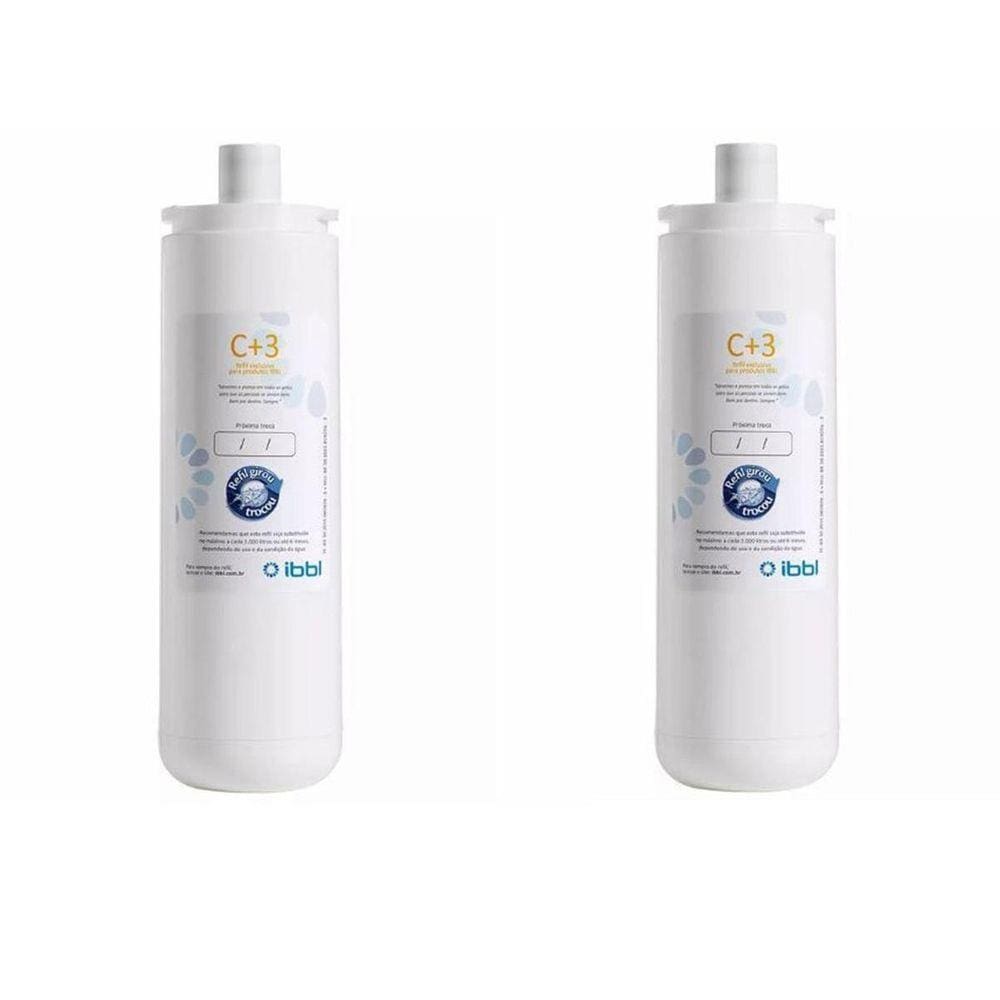 Kit 2 Un Refil C+3 Filtro Purificador De Água Ibbl Legítimo