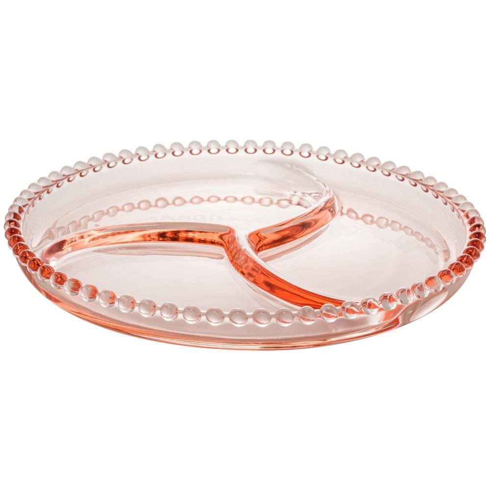 Petisqueira Cristal Pearl Rose 24Cm
