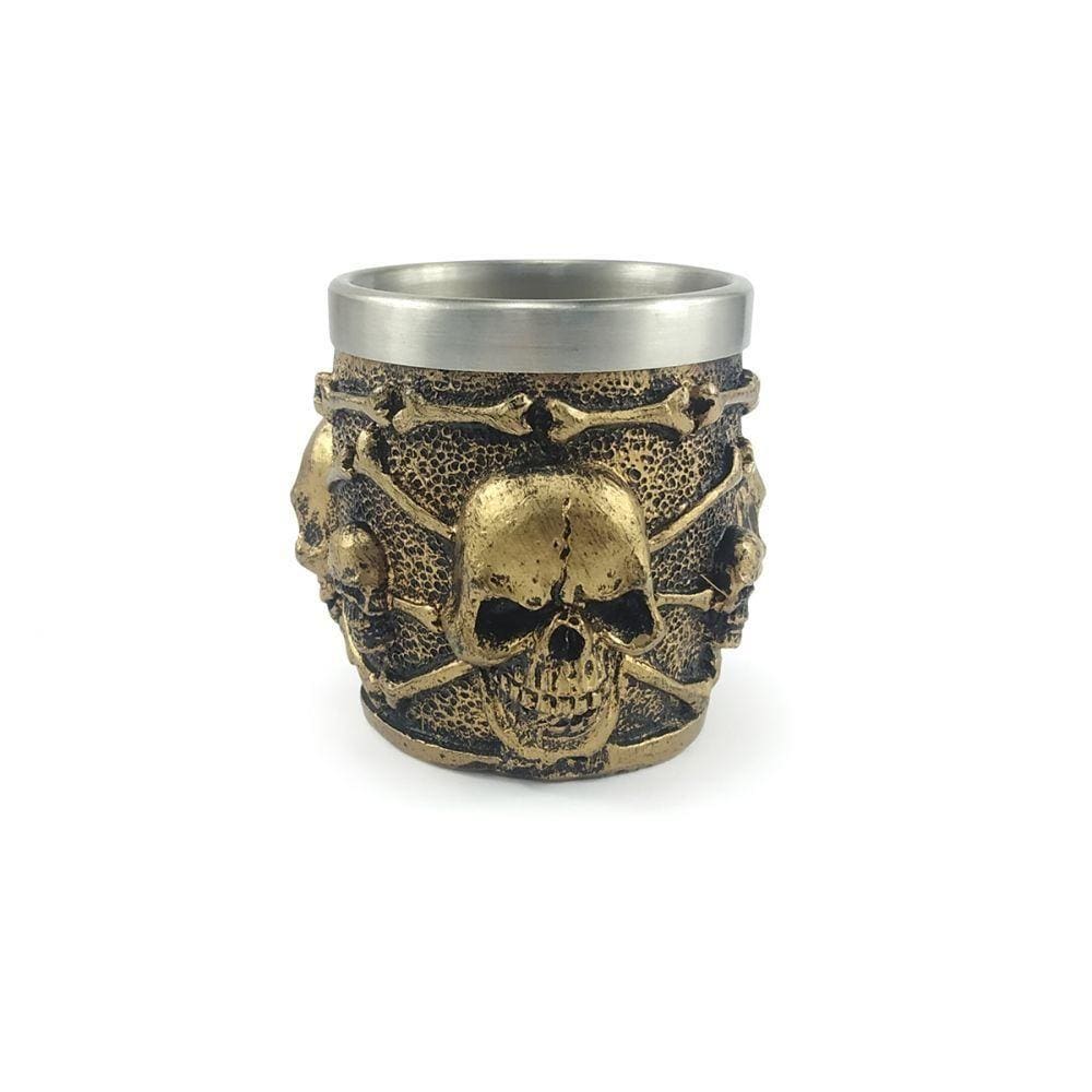 Copo Para Dose Shot Em Aço Inox Resina Modelo 6 Caveiras