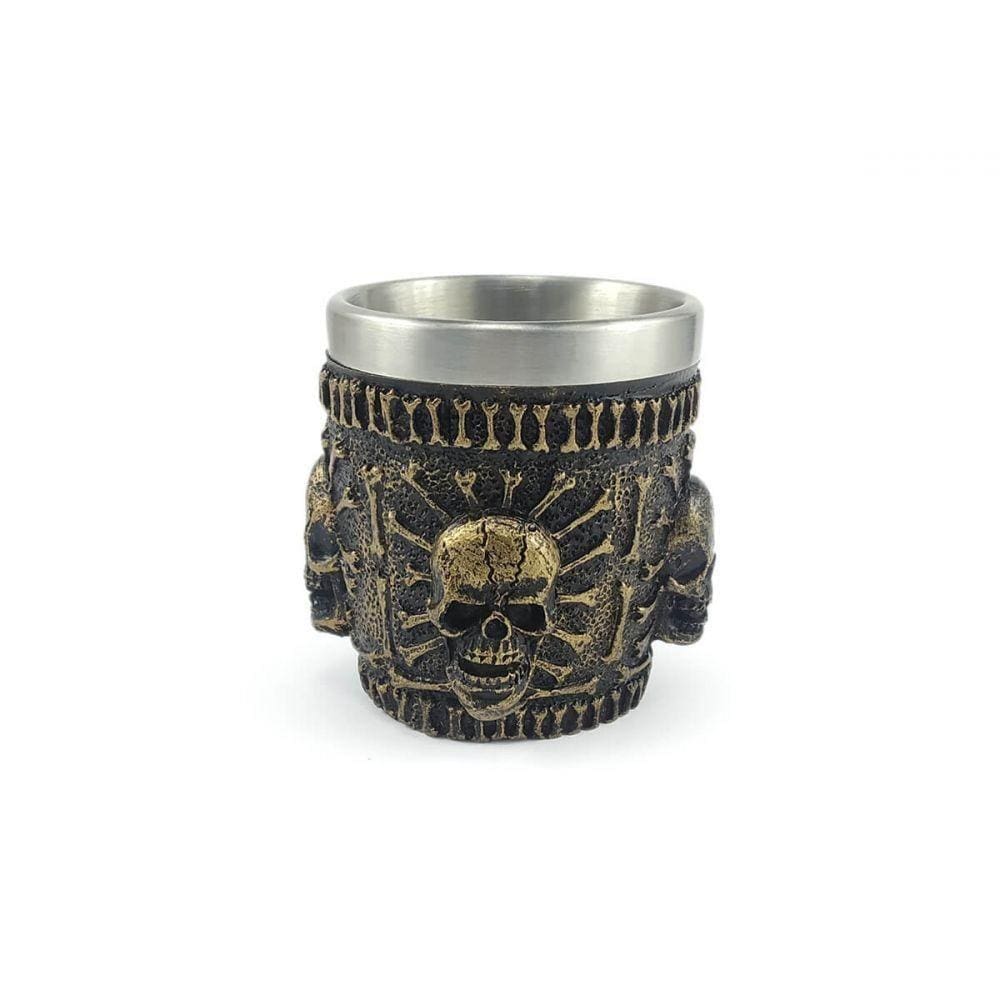 Copo Shot Dose Em Aço Inox Resina Modelo 4 Caveiras