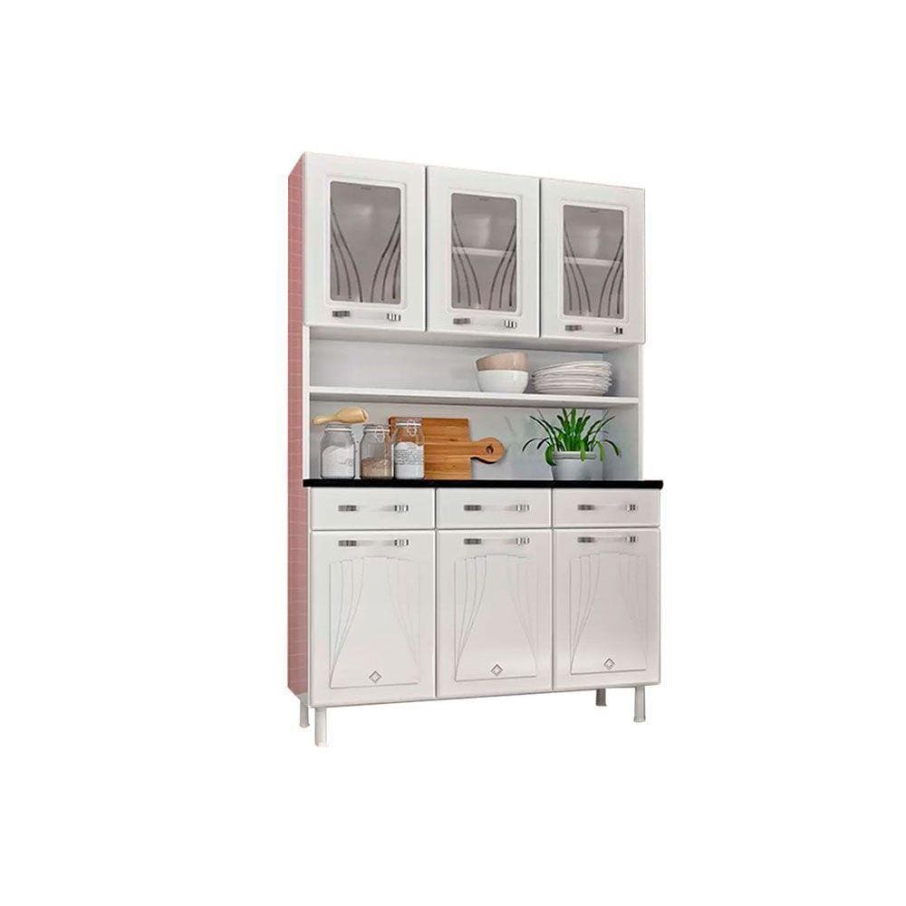 Kit de Cozinha Telasul Star New Aço c/vidro Branco