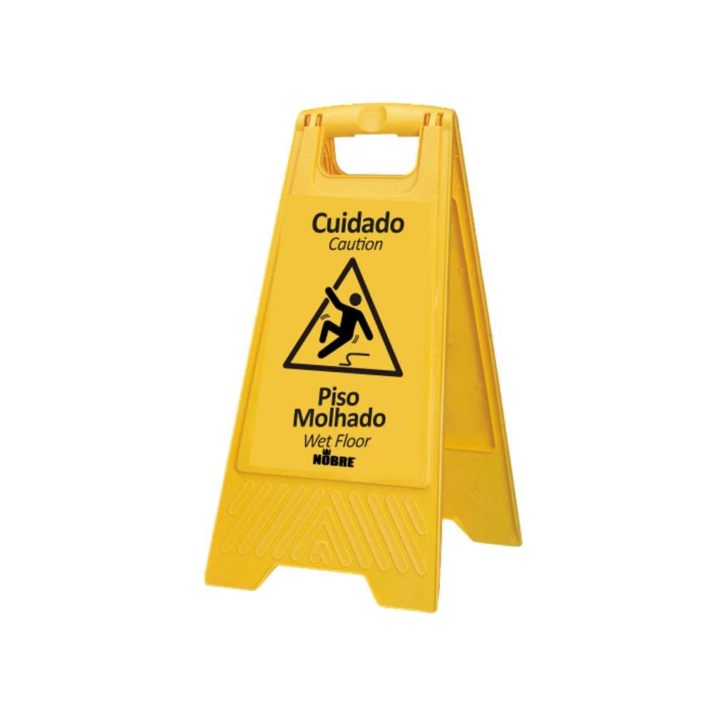 Placa plastica sinalizadora ”Piso Molhado” NOBRE