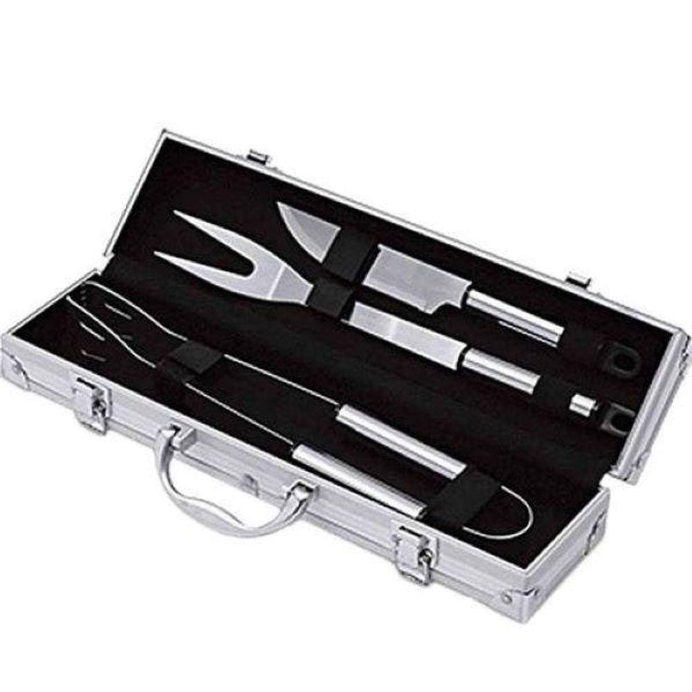 Kit Churrasco Com 3 Peças Maleta Alumínio Casita