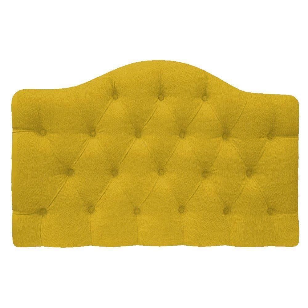 Cabeceira Suspensa Imperatriz 160Cm Queen Size Suede Amarelo