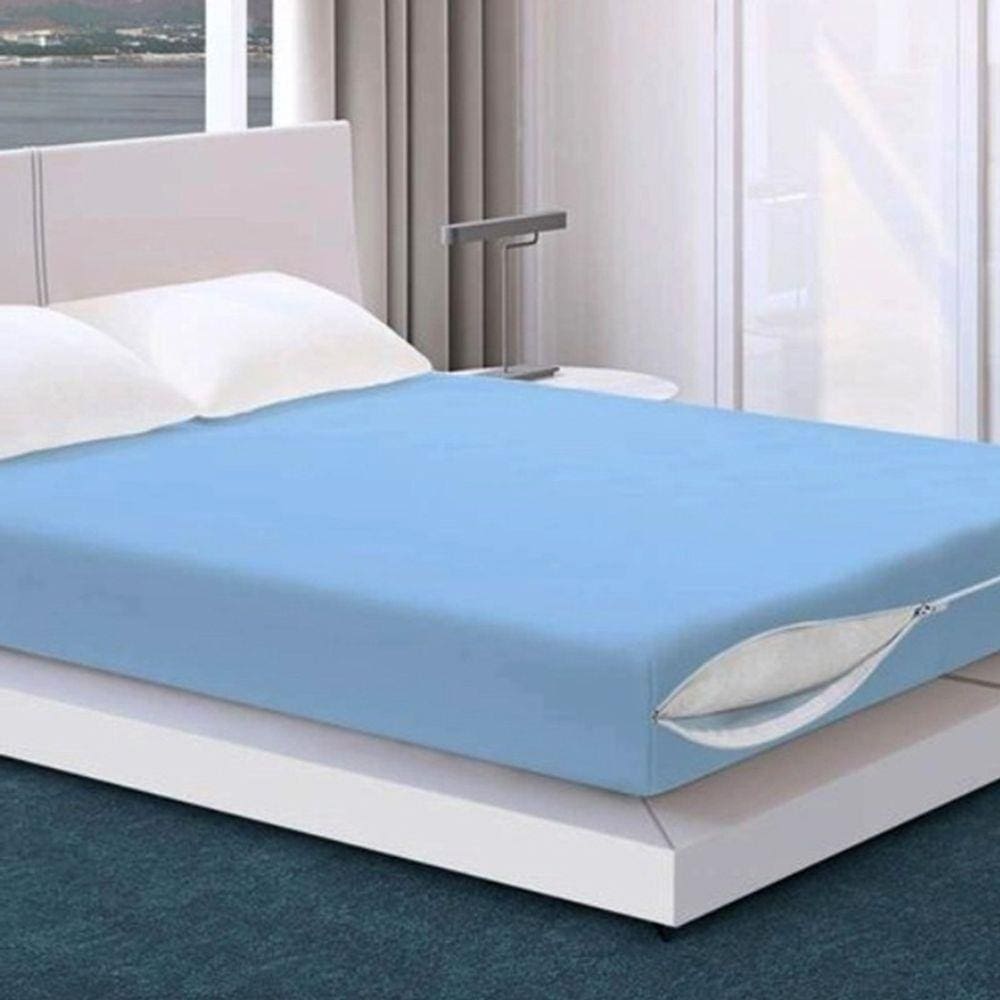 Capa P/Colchão Buettner Casal 30 Malha C/Zíper Azul Jeans