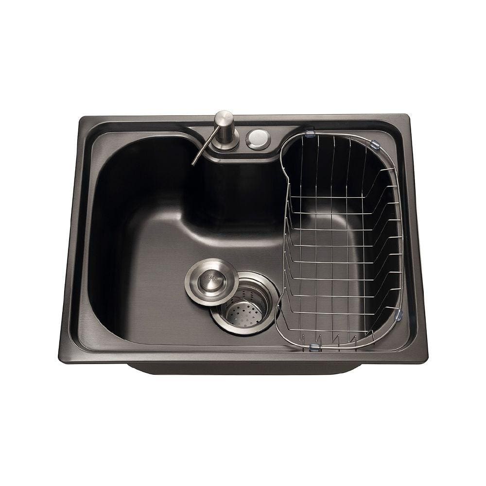 Cuba Para Cozinha Gourmet Aço Inox Nawa 50 cm Pingoo.casa - Preto