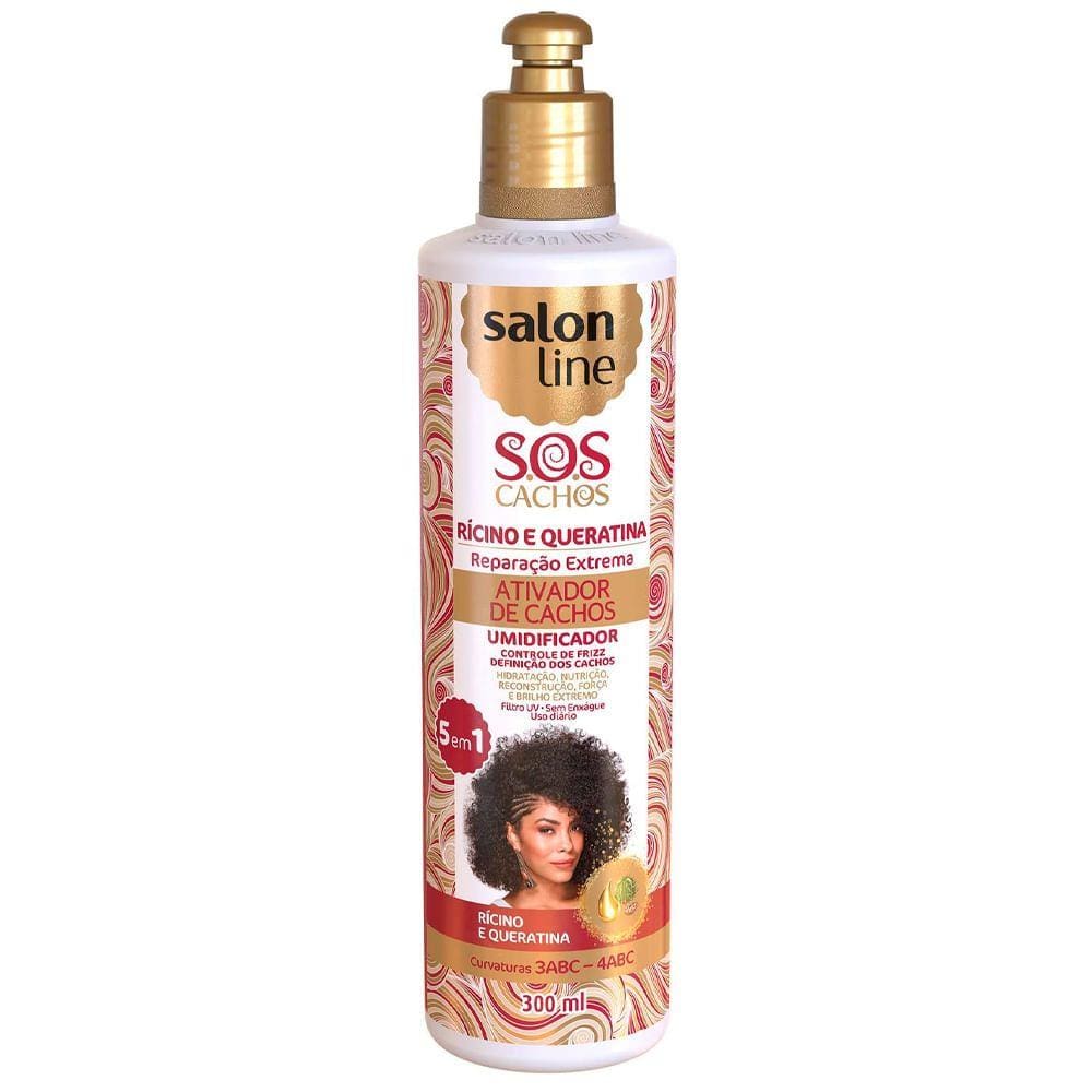 Ativador De Cachos Salon Line SOS Cachos Rícino E Queratina 300ml