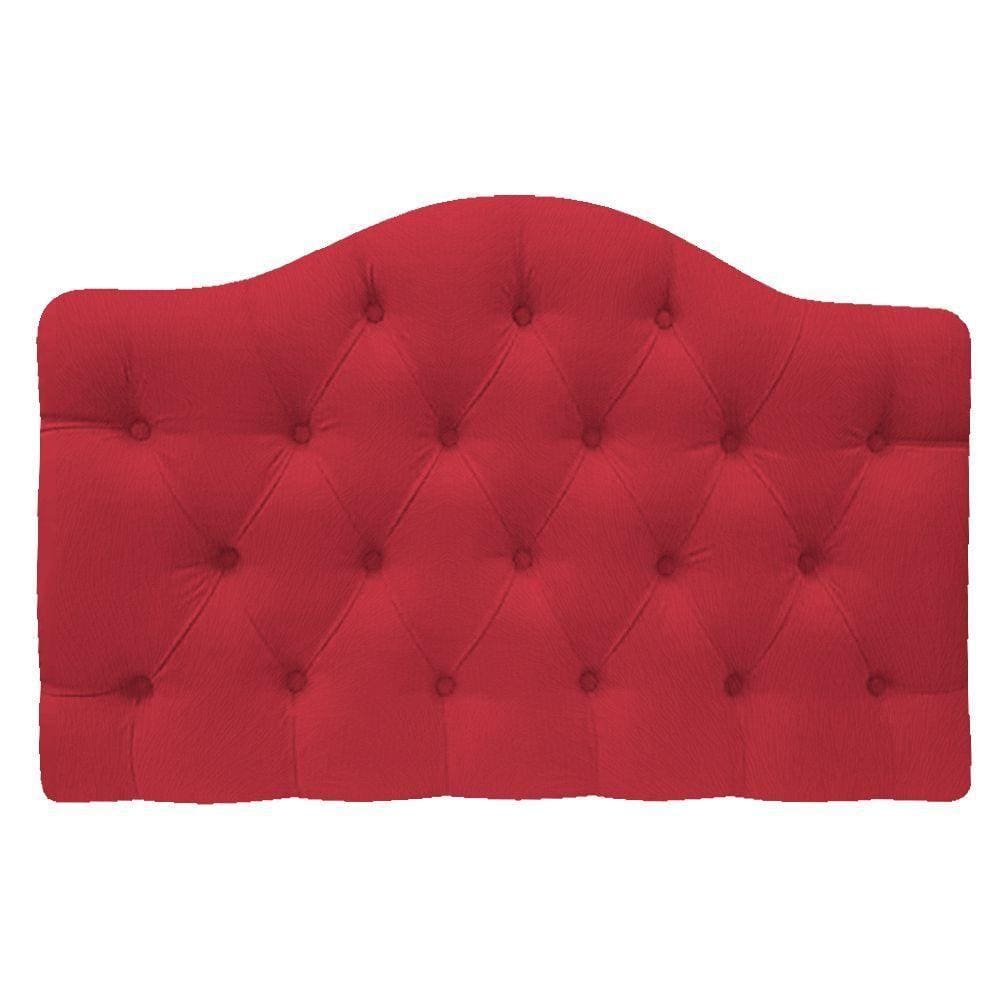 Cabeceira Suspensa Imperatriz 140 Cm Casal Suede Vermelho