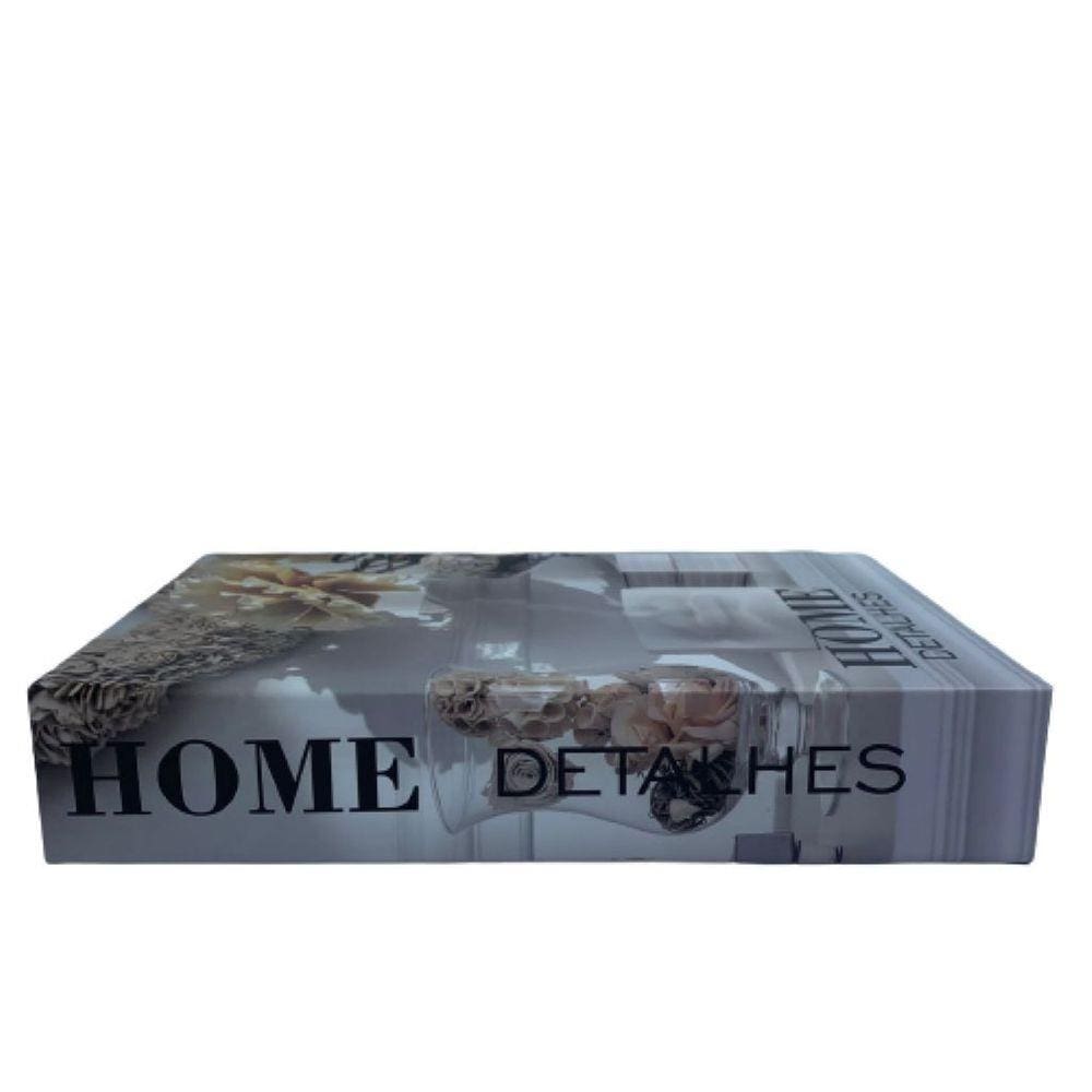 Livro de papelão decorativo estampa `Home Detalhes`
