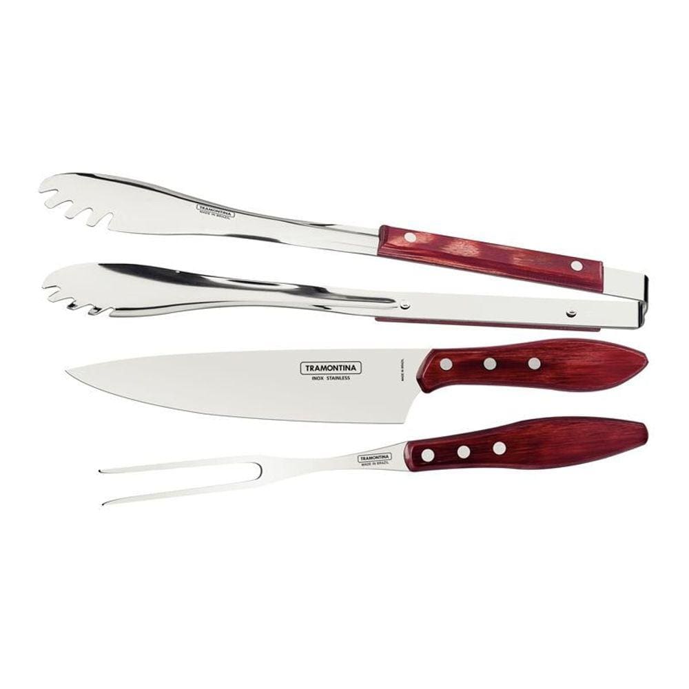 Kit Churrasco 3 Peças Tramontina 21198761 Vermelho