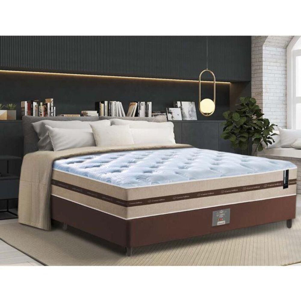 Conjunto Cama Box Casal (Colchão + Box) de Molas Cama inBox Pró Smart 138x188x60 Bege