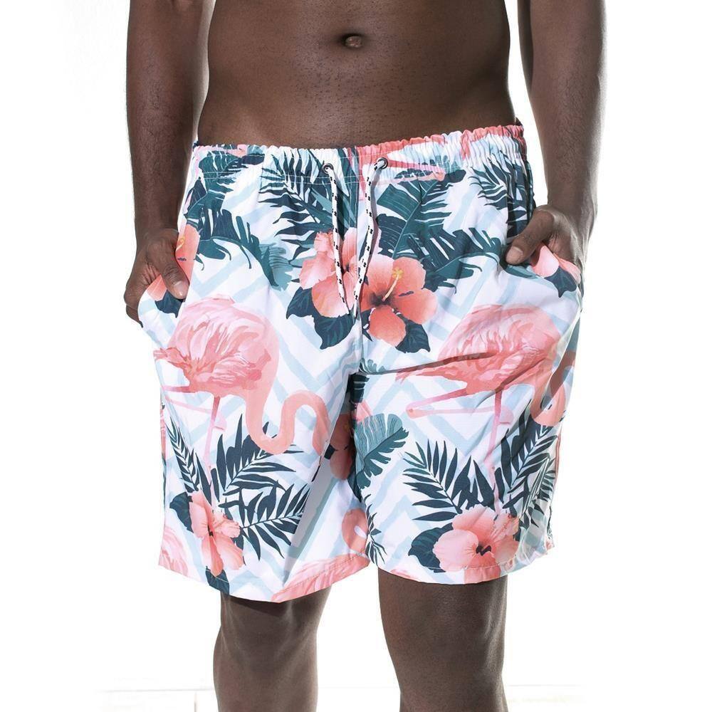 shorts praia masculino flamingo