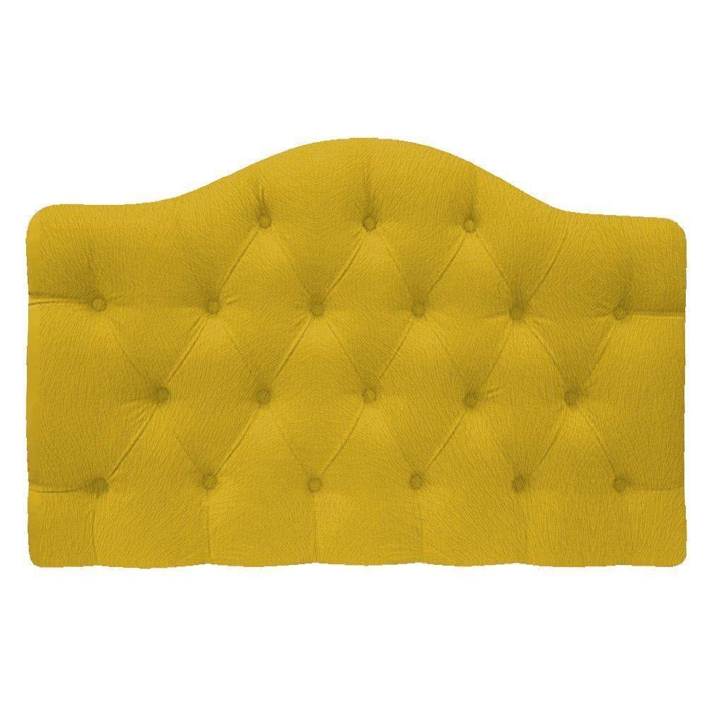 Cabeceira Suspensa Imperatriz 140 Cm Casal Suede Amarelo