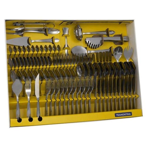 Faqueiro Tramontina Laguna Inox - 100 Peças - Prata Menor preço em Faqueiro Tramontina Laguna Inox - 100 Peças - Prata