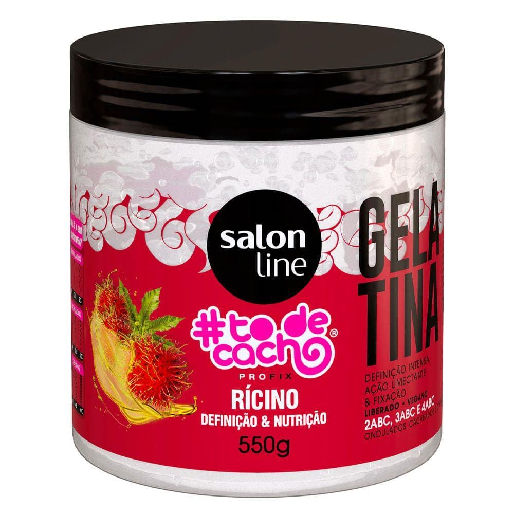Gelatina Salon Line To De Cachos Óleo De Rícino 550g