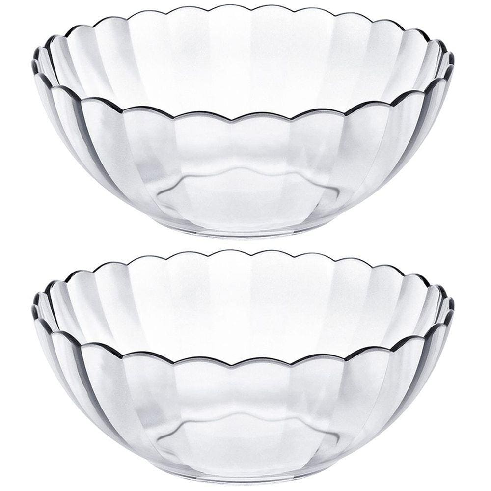 Conjunto 2 Tigelas Saladeiras Redondas 3 Litros Bowls De Vidro Bella Marinex