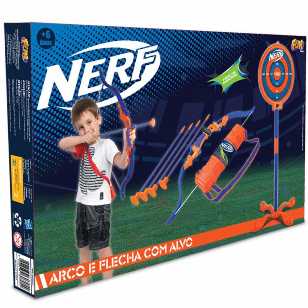 Nerf Arco e Flecha Com Alvo - Fun