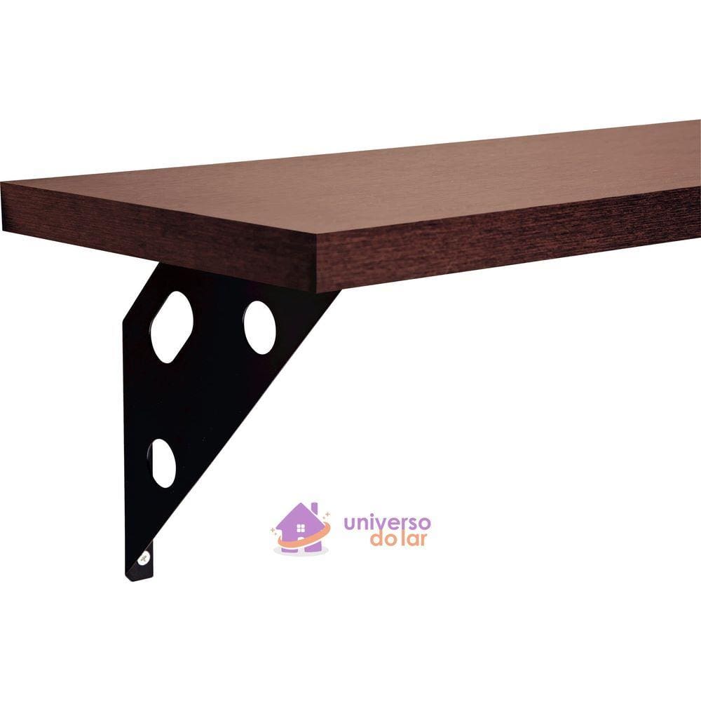 Prateleira com Suporte Metálico Elite New Fine 60x25cm 15mm em Madeira Tabaco Pinus Tramontina