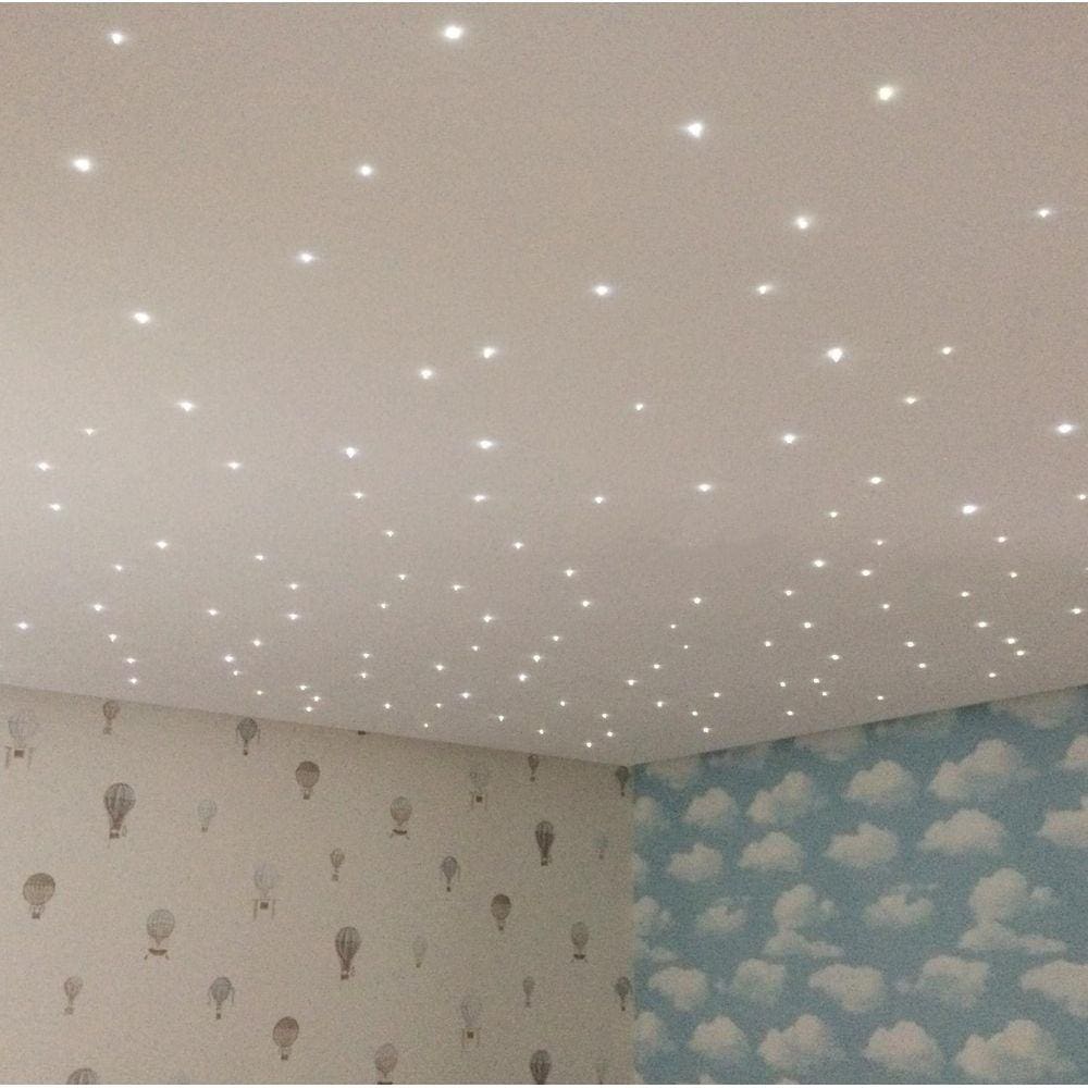 Kit Noite Estrelada Fibra Ótica 200 Pontos Estrelado Branco