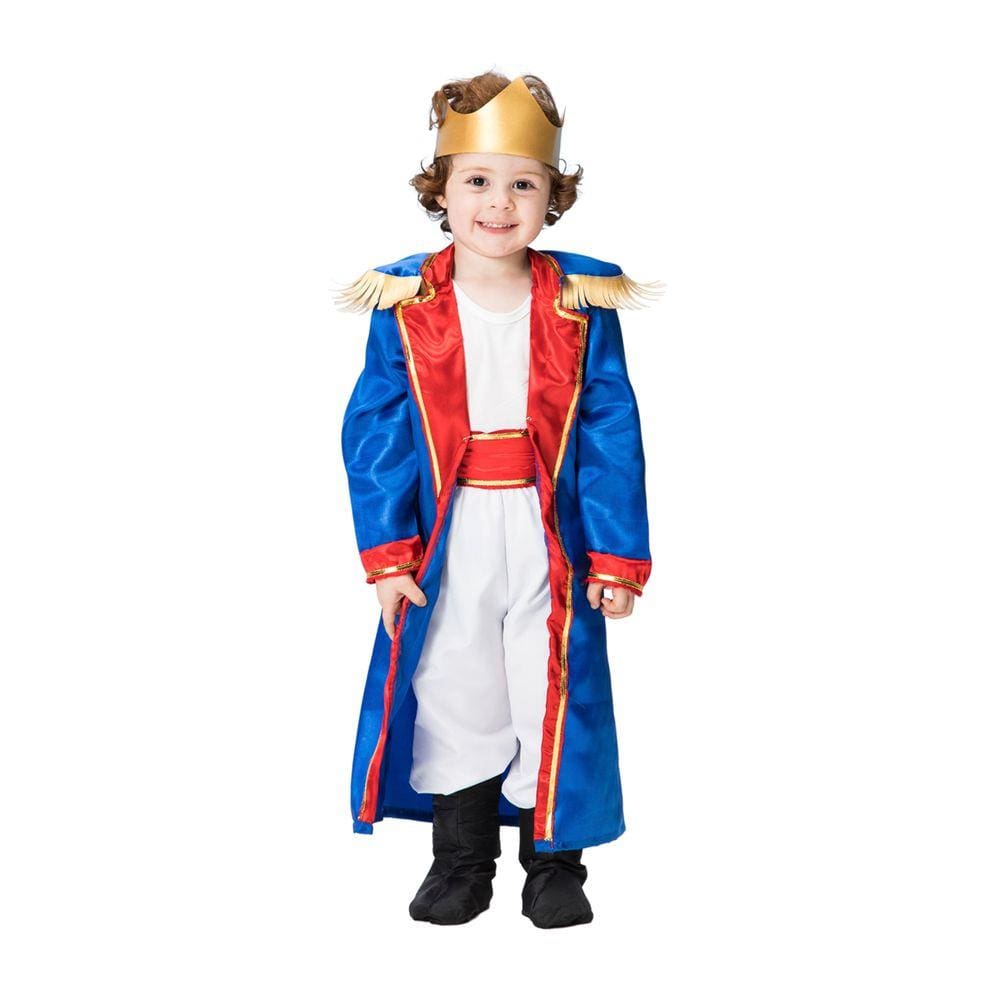 Fantasia Infantil Príncipe Pequeno Téo Roupa Menino + Coroa