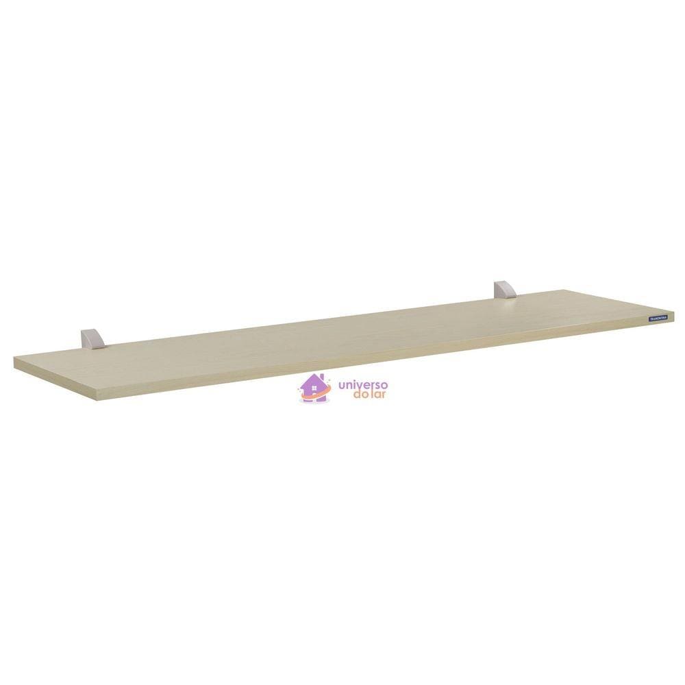 Prateleira Elite 120x25cm 15mm em Madeira Maple com Suporte Injetado Tramontina