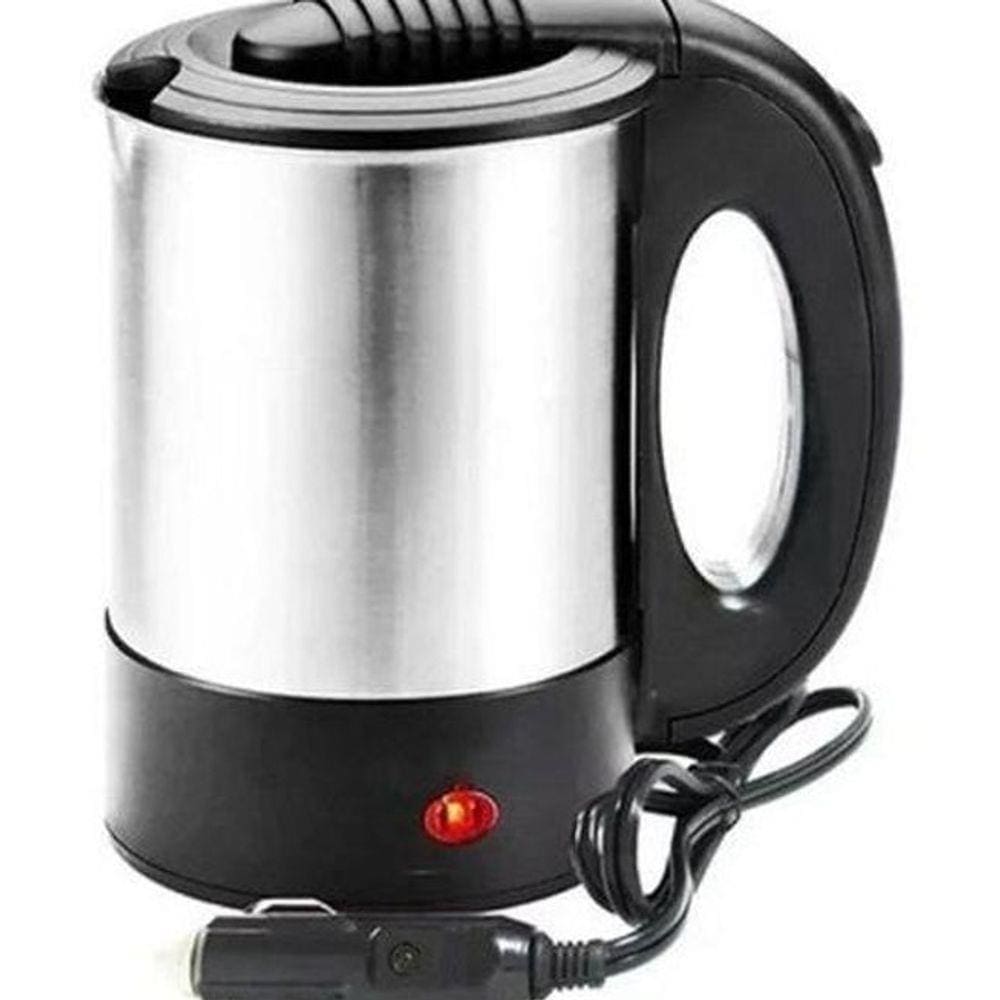 Chaleira Elétrica Portátil 12V Carro Chá Café Inox 500 Ml