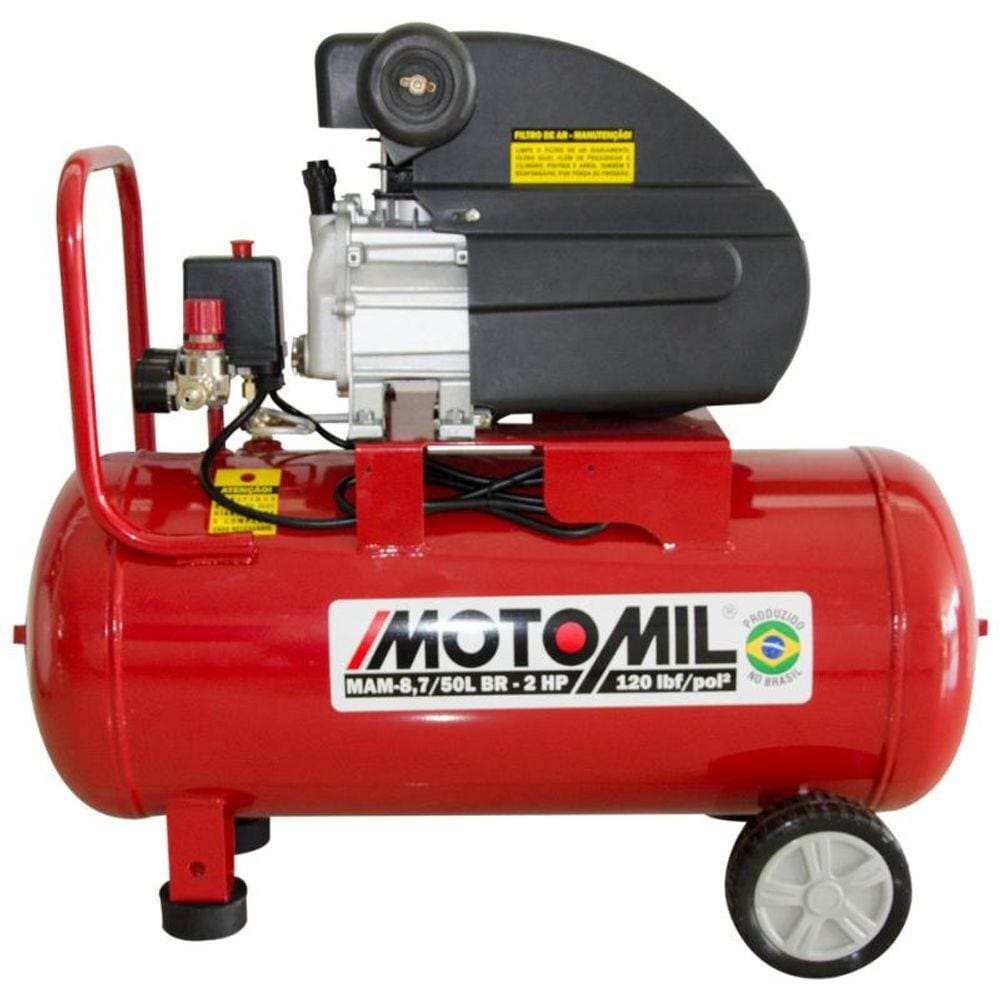 Compressor de Ar Portátil 2,0 HP 8,7 Pés 50 Litros