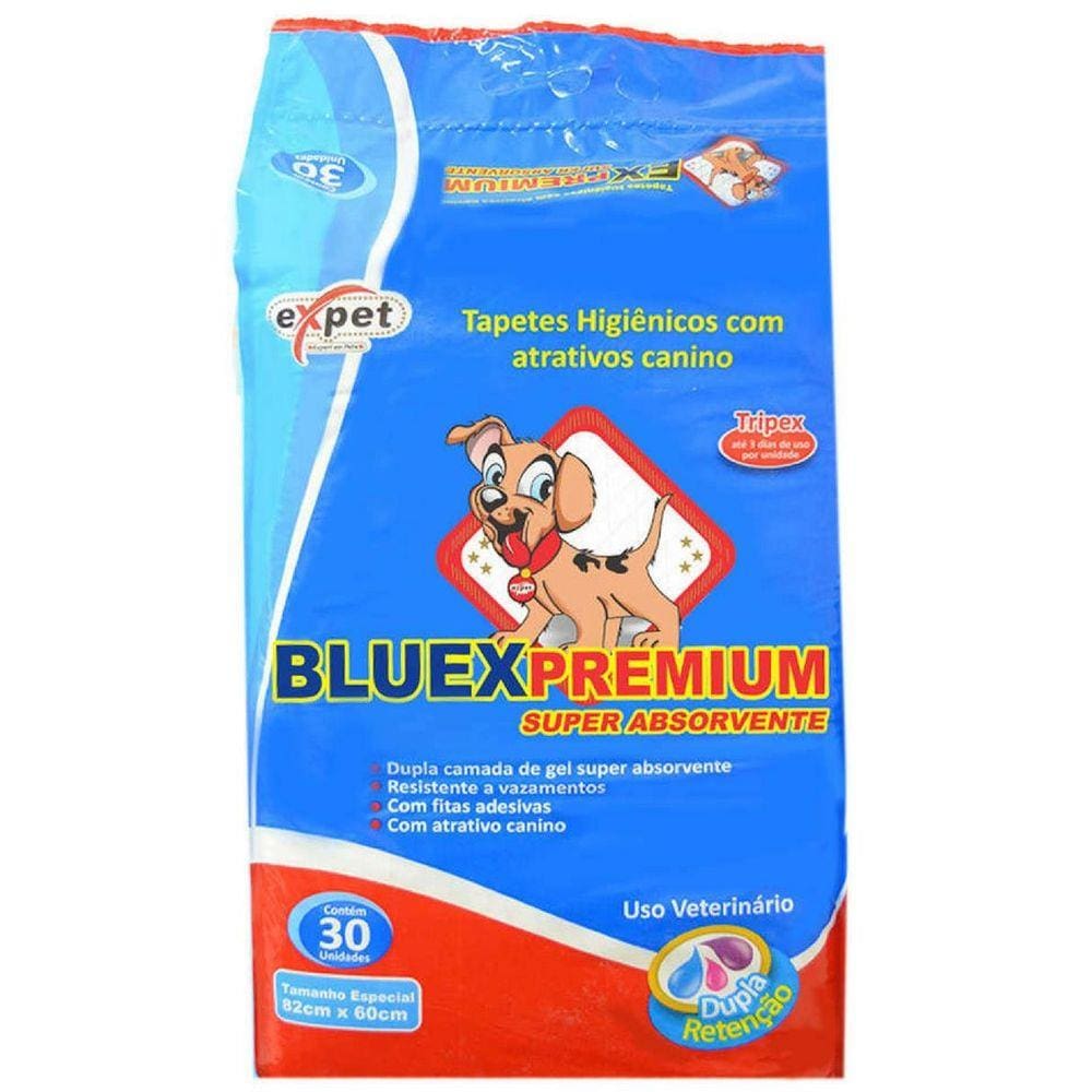 Tapete Higiênico BluEx Premium com 30 Unidades 82 cm X 60 cm