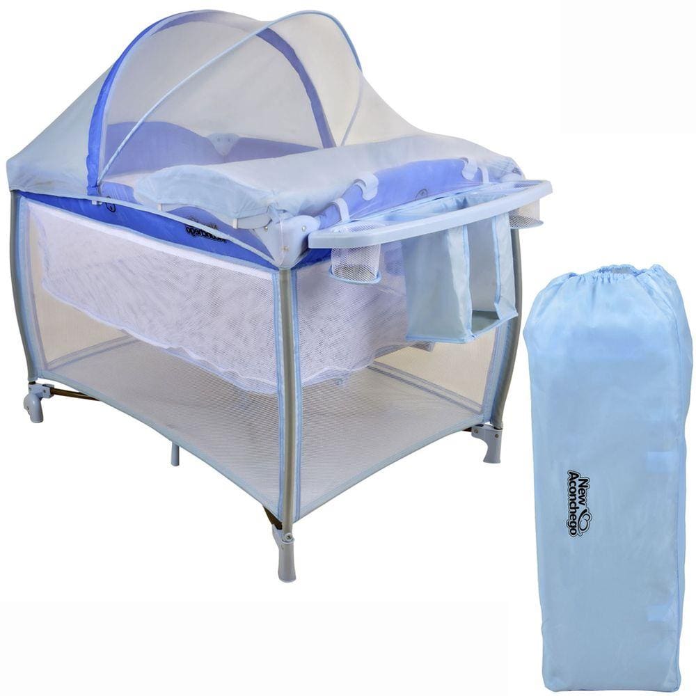 Berço de Bebê com Trocador e Mosquiteiro De 0 a 15kg com 2 Alturas New Aconchego - Burigotto