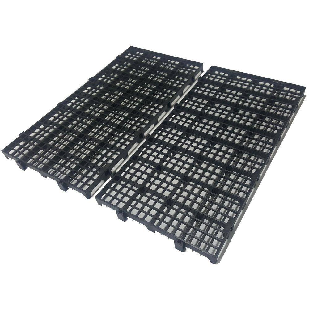 Kit 20 Pisos Plástico Preto Estrado Pallet Palete 50X25Cm