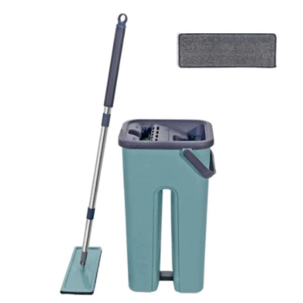 Esfregão Mop Com Refil E Balde Super Pratico Flat Star Limp