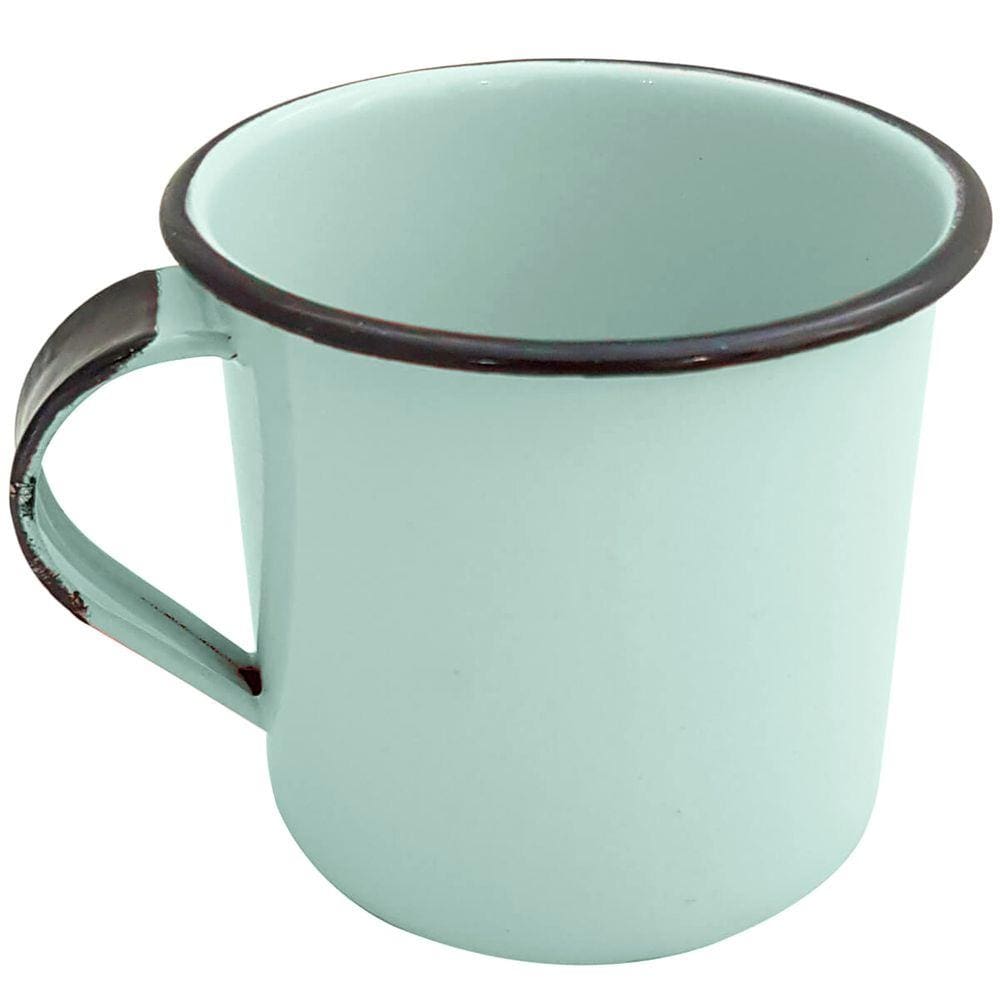 Caneca Esmaltada Xícara de Café Chá 400ml Caneca Agata Verde Baby